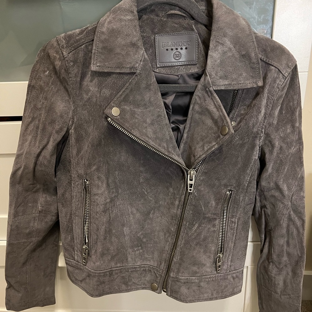 Blanknyc grey suede moto jacket